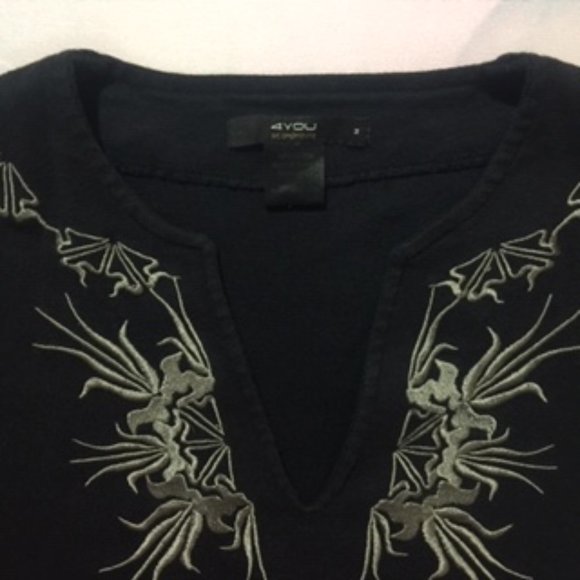 4 YOU Scandinavia Black w Silver Embroider… - Picture 4 of 6